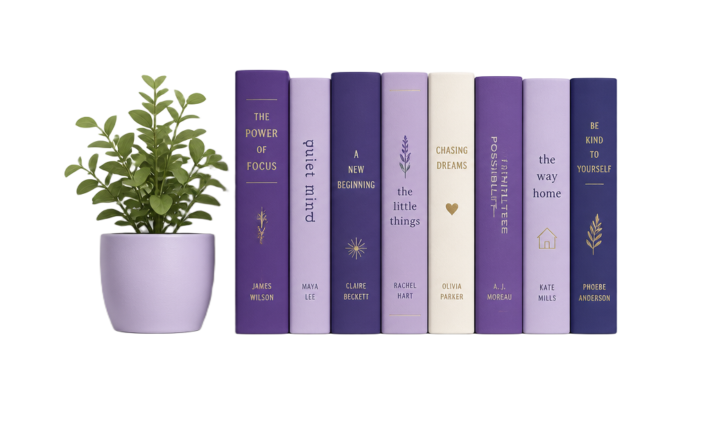 Illustration of a bookshelf with a potted plant